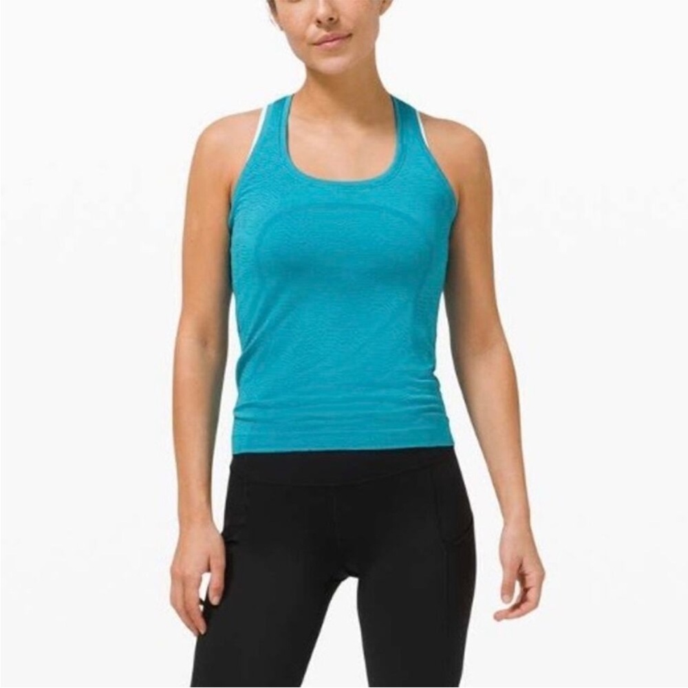 Lululemon Swifty Tank Top - turquoise size 4 - Picture 2 of 7